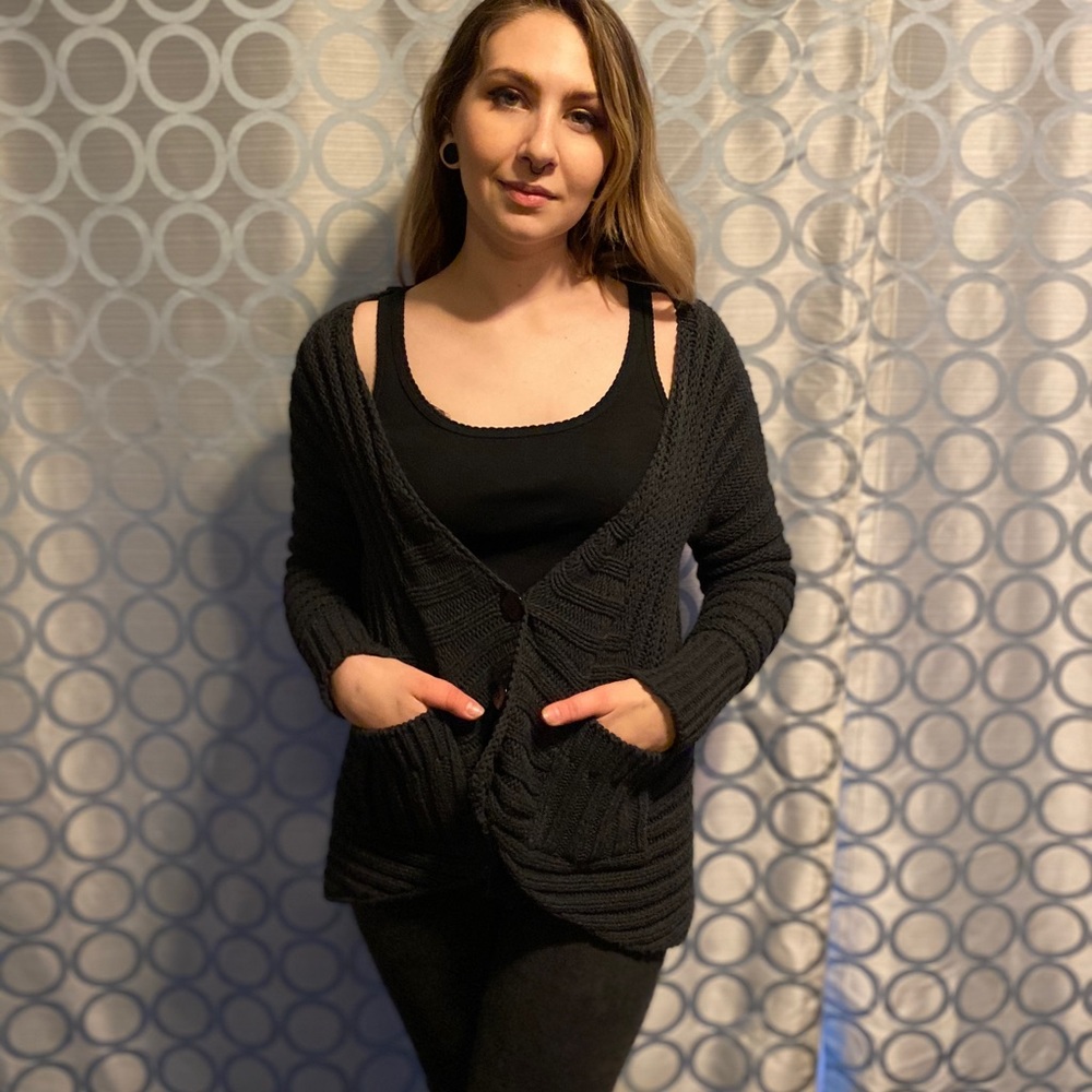 Black Vaute Cardigan Sweater Extra Small XS